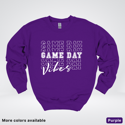 Game Day Vibes Stacked - White Design - Sweatshirt