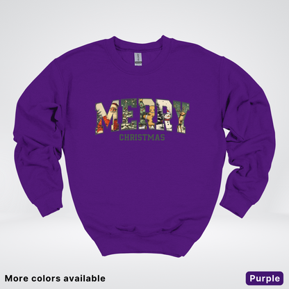 Vintage Merry Christmas Varsity - Crewneck