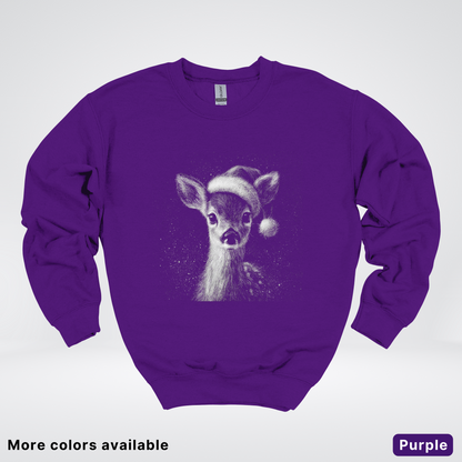 Vintage Christmas Deer - Crewneck Sweatshirt