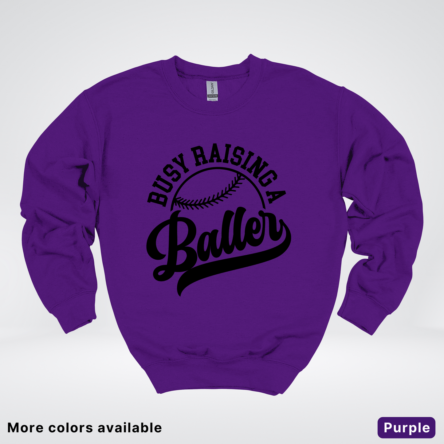 Busy Raising A Baller - Black Design - Crewneck Sweatshirt