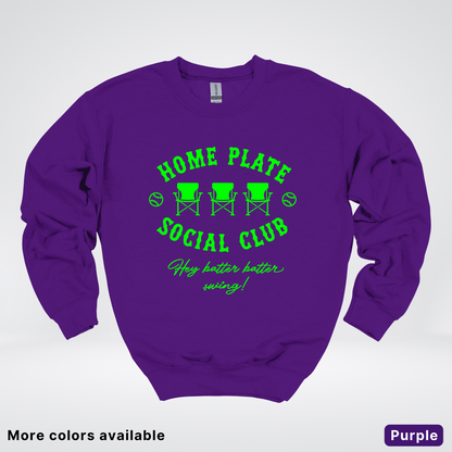 Home Plate Social Club – Green Design - Crewneck