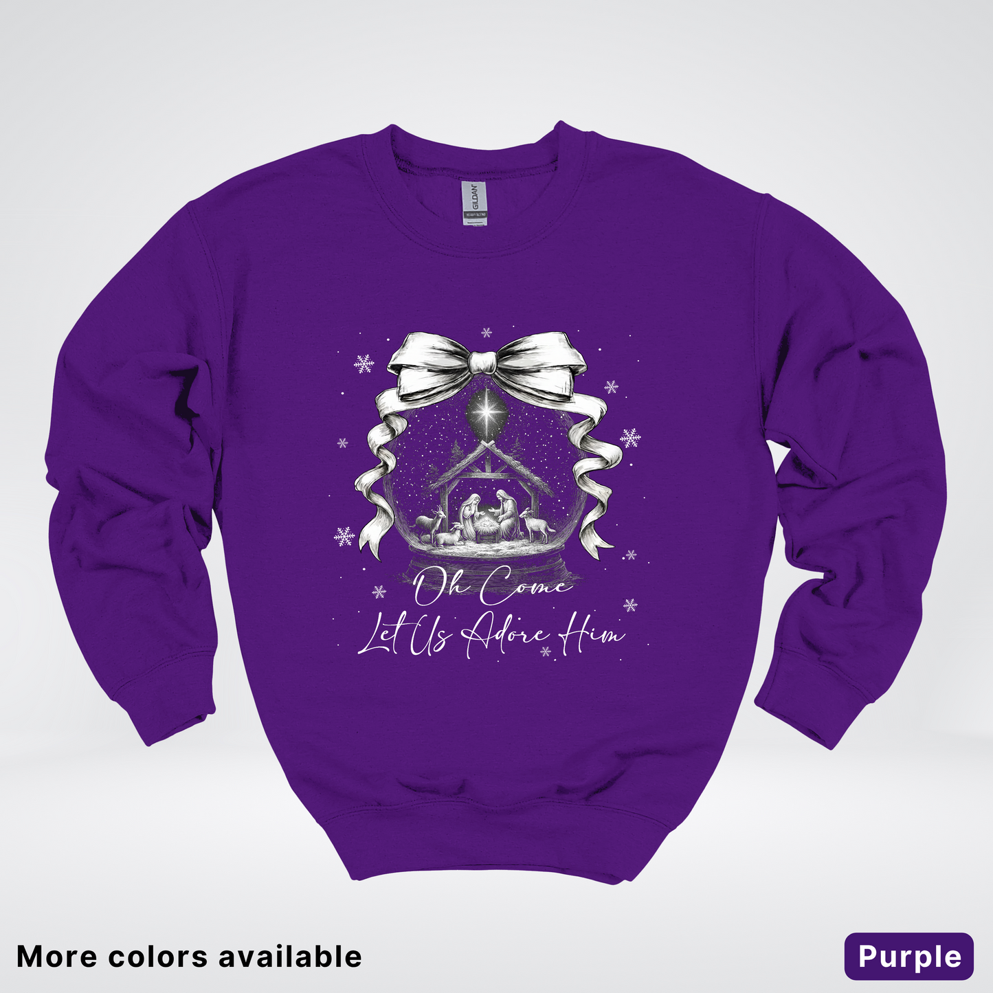 Oh Come Let Us Adore Him Nativity - Crewneck Sweatshirt