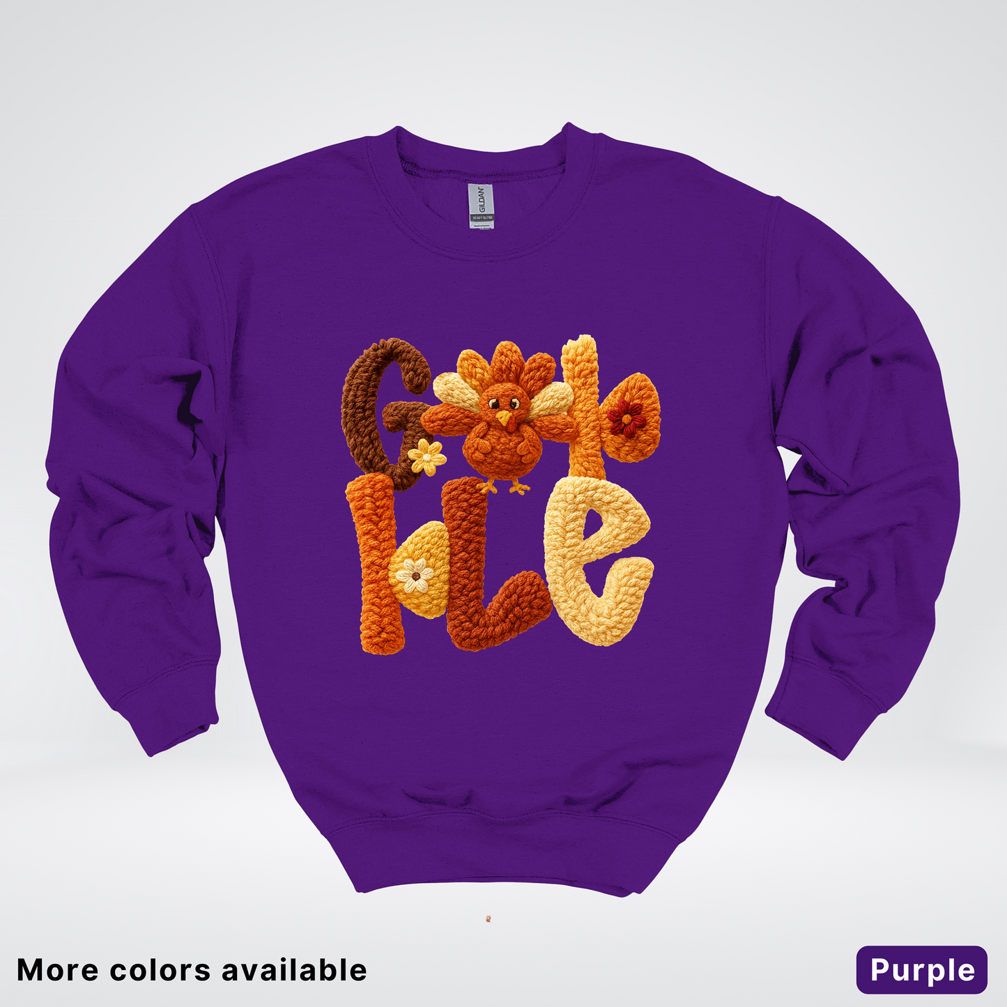 Gobble Crochet Turkey - Crewneck Sweatshirt