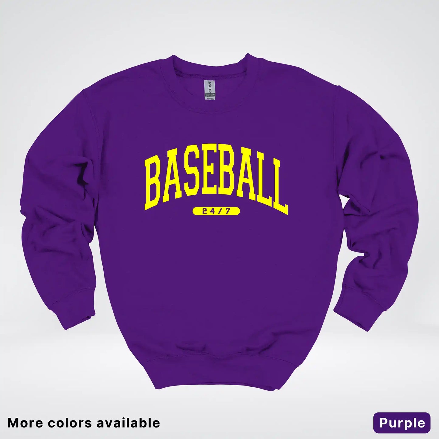 Baseball 24/7 – Yellow Design - Crewneck Sweatshirt