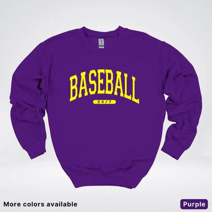 Baseball 24/7 – Yellow Design - Crewneck Sweatshirt
