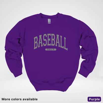 Baseball 24/7 – Gray Design - Crewneck Sweatshirt