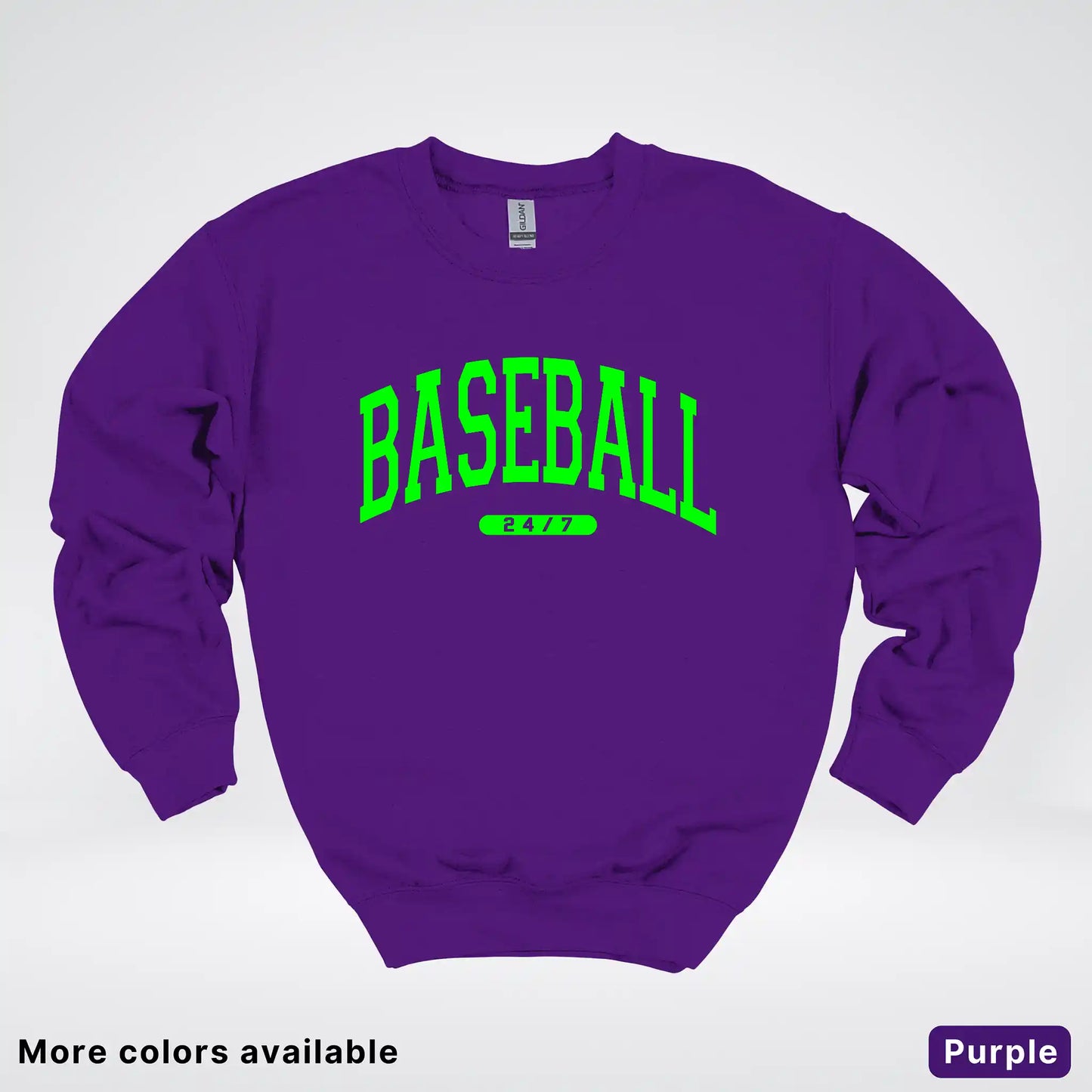 Baseball 24/7 – Green Design - Crewneck Sweatshirt
