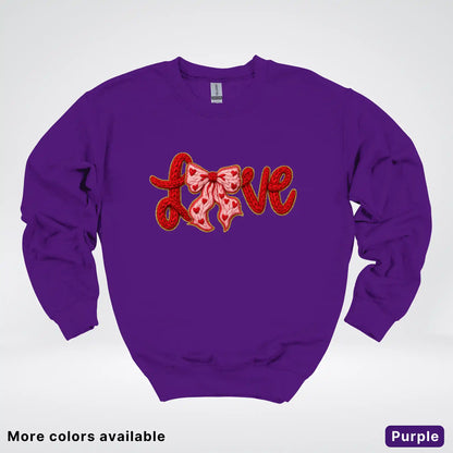 Love Bow Hook Yard Faux - Crewneck Sweatshirt