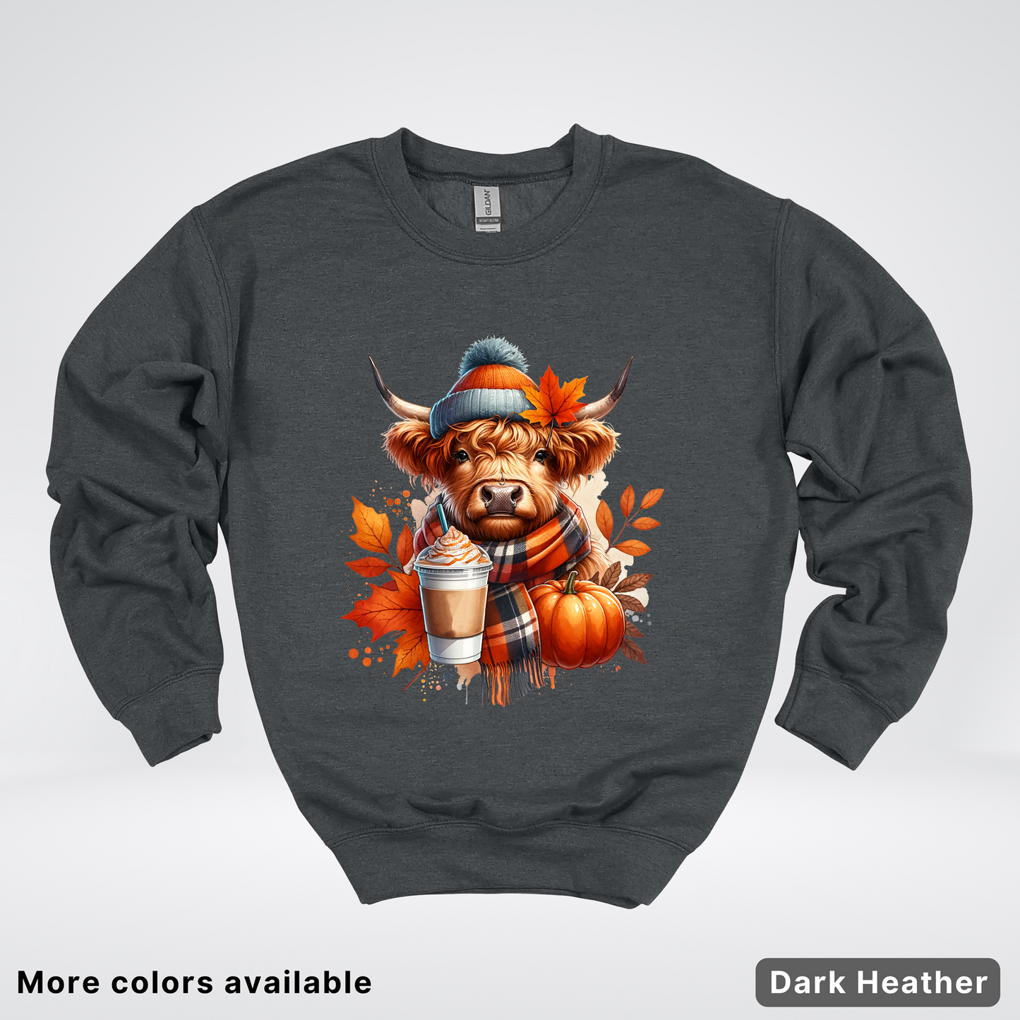 Fall Cow Cold Brew Coffee Pumpkin - Crewneck Sweatshirts