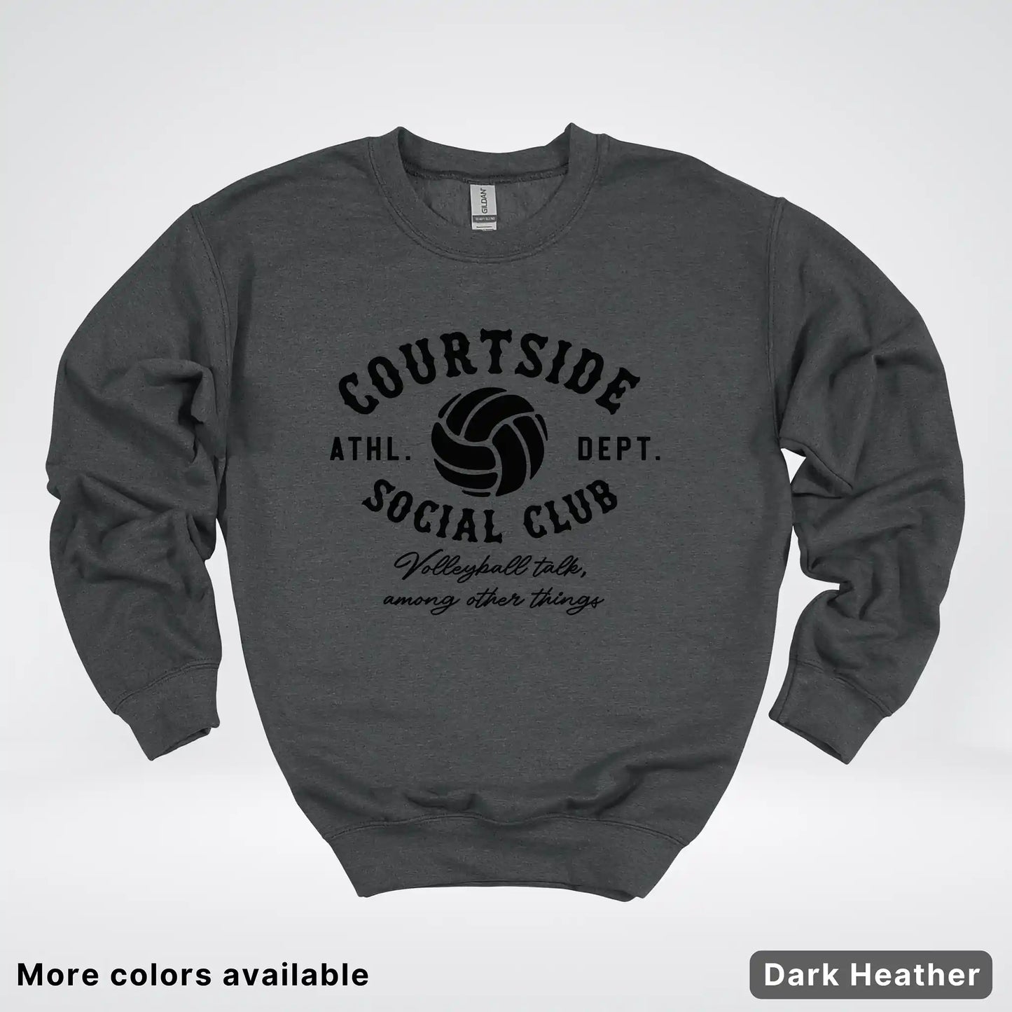 Courtside Social Club – Black Design – Volleyball - Crewneck Sweatshirt