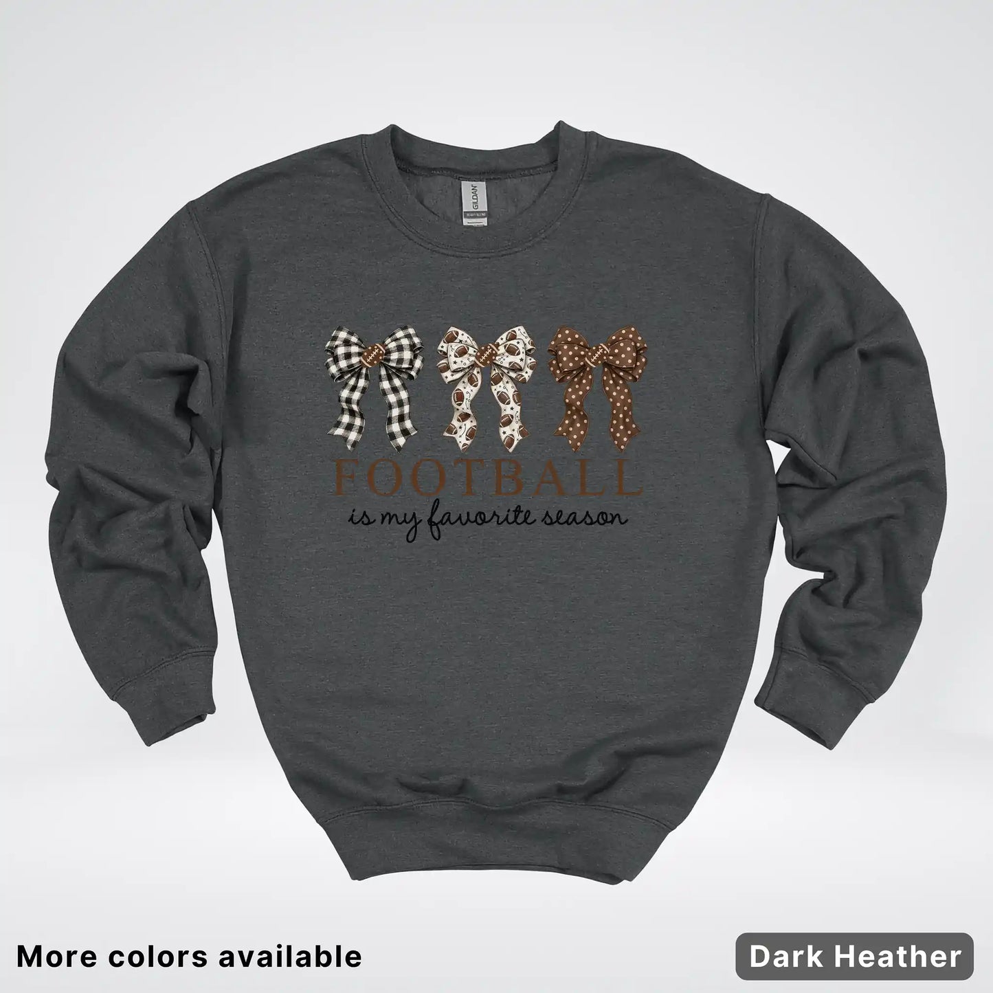 Football Is My Favorite Season – Game Day Bow - Crewneck Sweatshirt