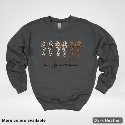 Football Is My Favorite Season – Game Day Bow - Crewneck Sweatshirt
