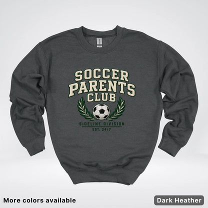 Soccer Parents Club Faux Embroidery Sideline Crewneck Sweatshirt