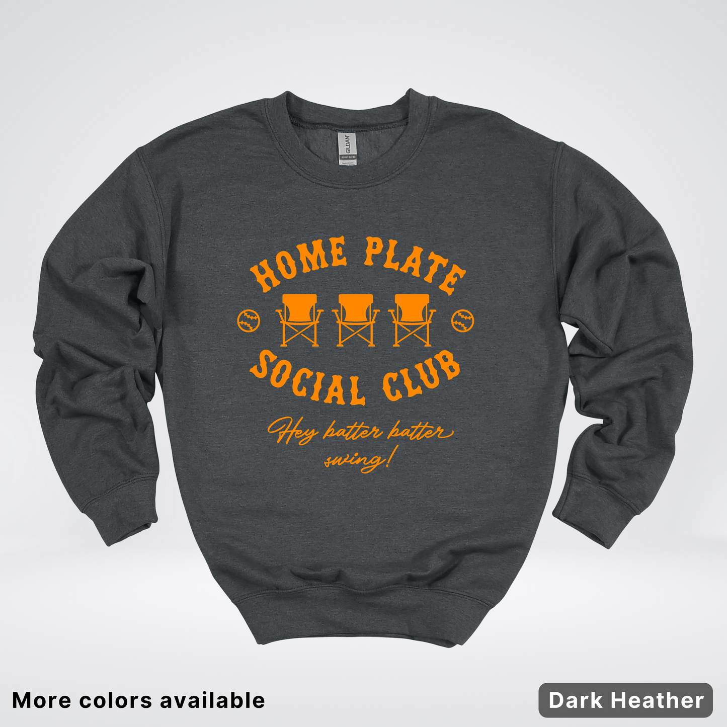 Home Plate Social Club – Orange Design - Crewneck