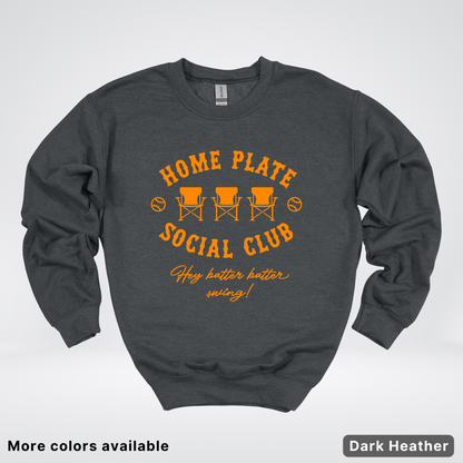 Home Plate Social Club – Orange Design - Crewneck