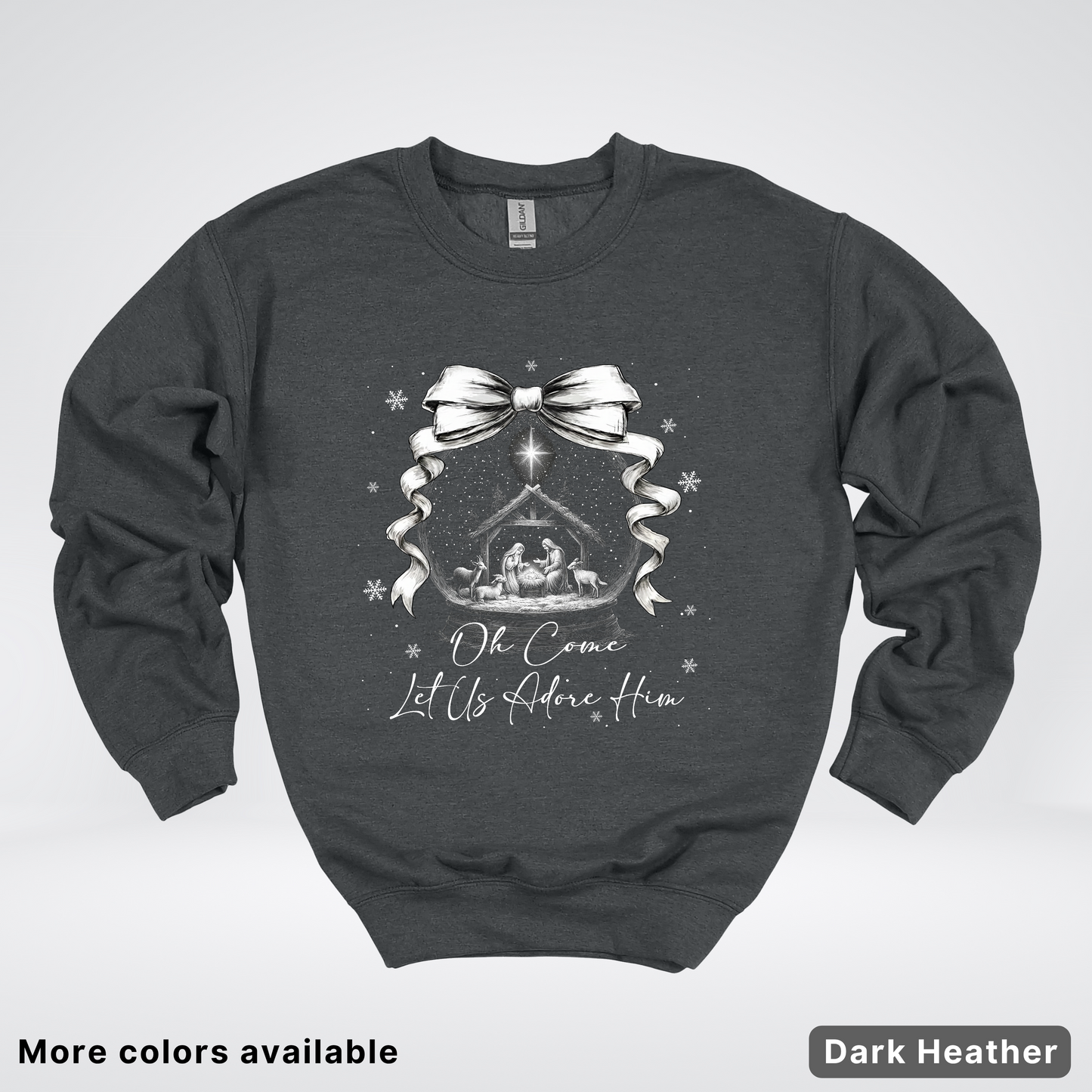 Oh Come Let Us Adore Him Nativity - Crewneck Sweatshirt