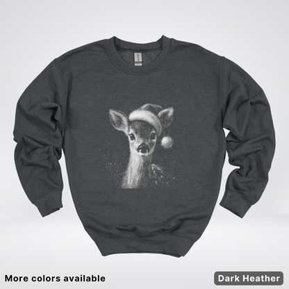 Vintage Christmas Deer - Crewneck Sweatshirt
