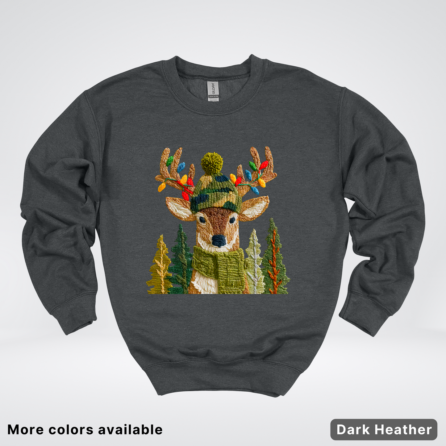 Ornament Antler Reindeer Hook Yard Faux - Crewneck Sweatshirt