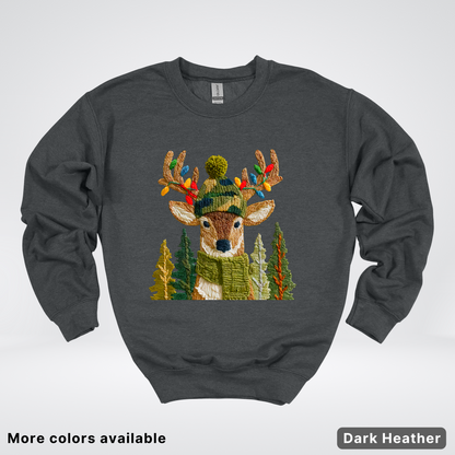 Ornament Antler Reindeer Hook Yard Faux - Crewneck Sweatshirt