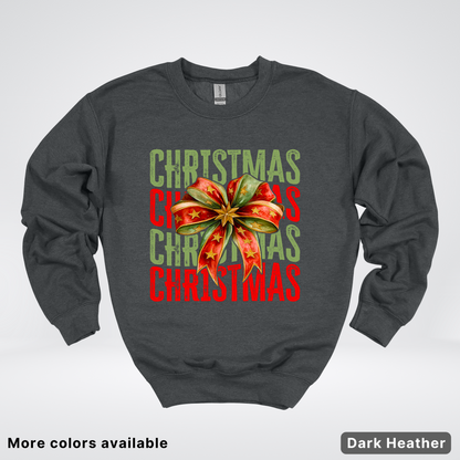 Christmas Star Bow - Crewneck Sweatshirt