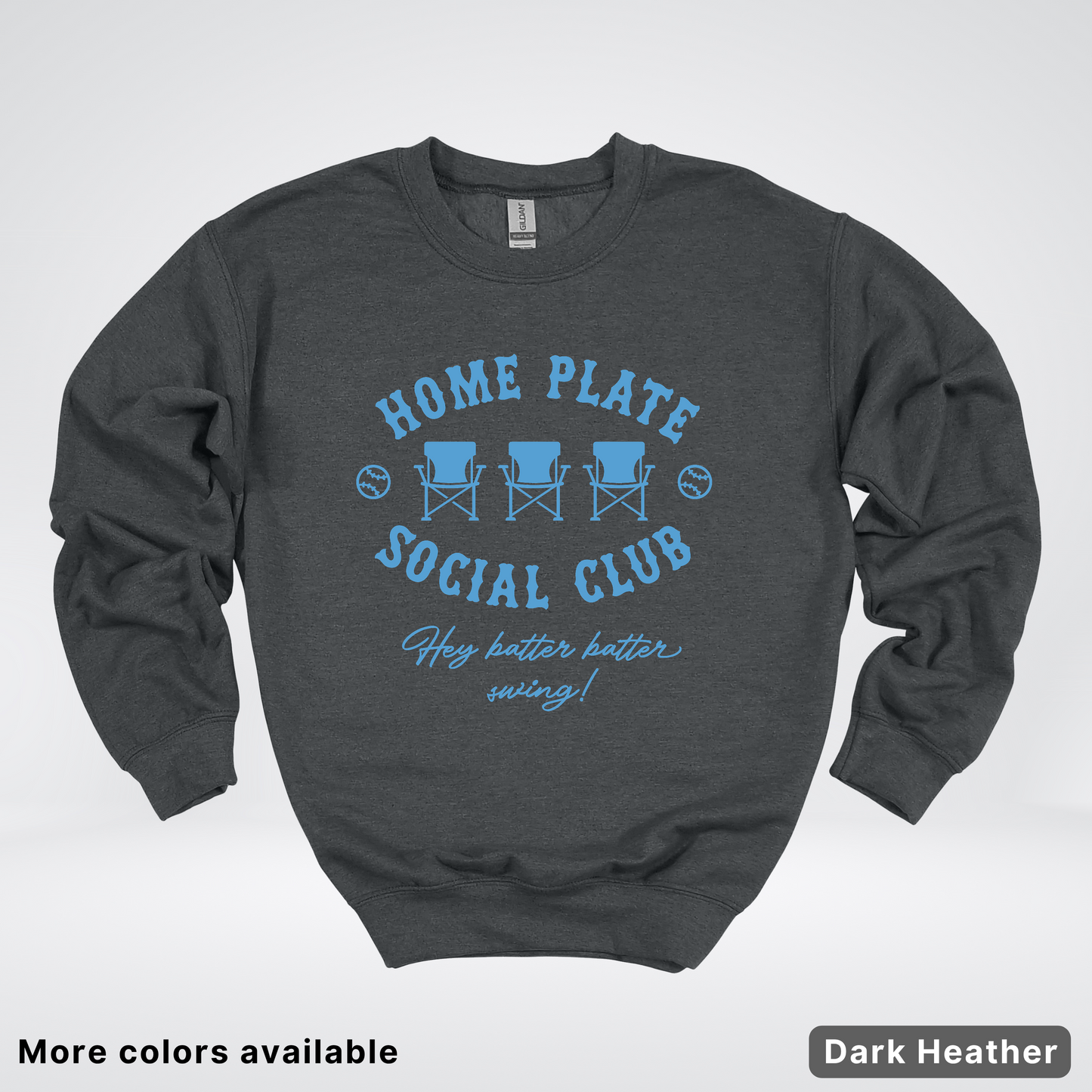 Home Plate Social Club – Light Blue Design - Crewneck