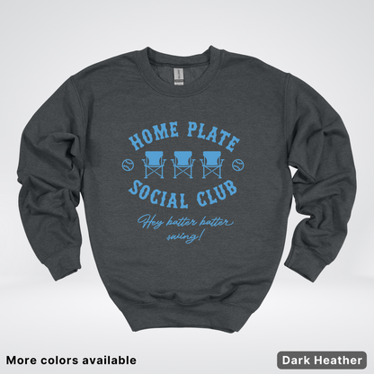 Home Plate Social Club – Light Blue Design - Crewneck