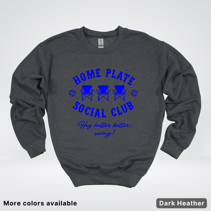 Home Plate Social Club – Blue Design - Crewneck