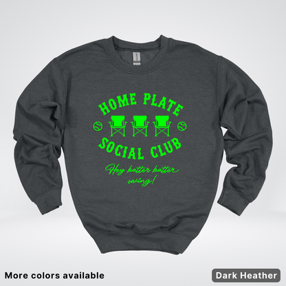 Home Plate Social Club – Green Design - Crewneck