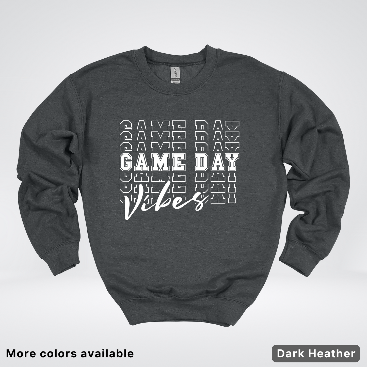 Game Day Vibes Stacked - White Design - Sweatshirt