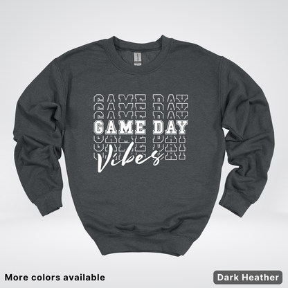 Game Day Vibes Stacked - White Design - Sweatshirt