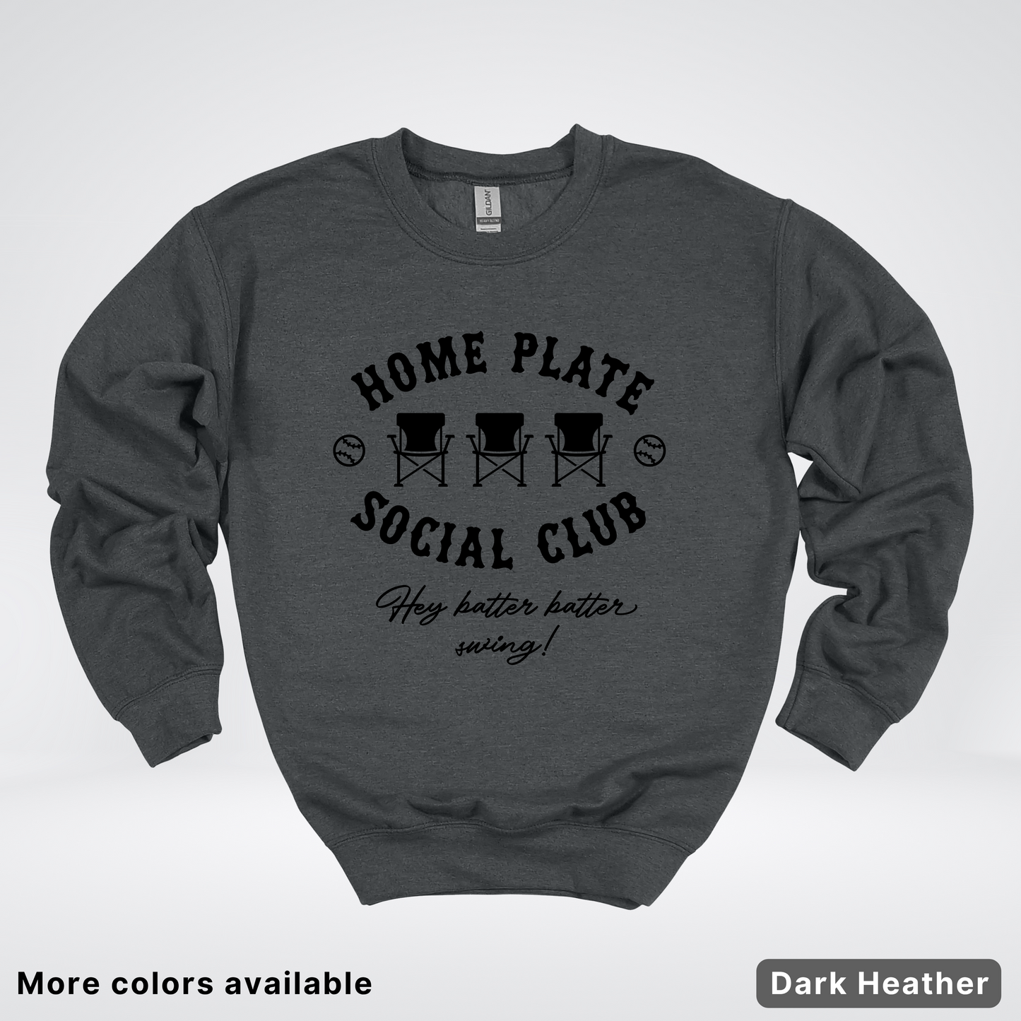Home Plate Social Club – Black Design - Crewneck