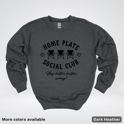 Home Plate Social Club – Black Design - Crewneck
