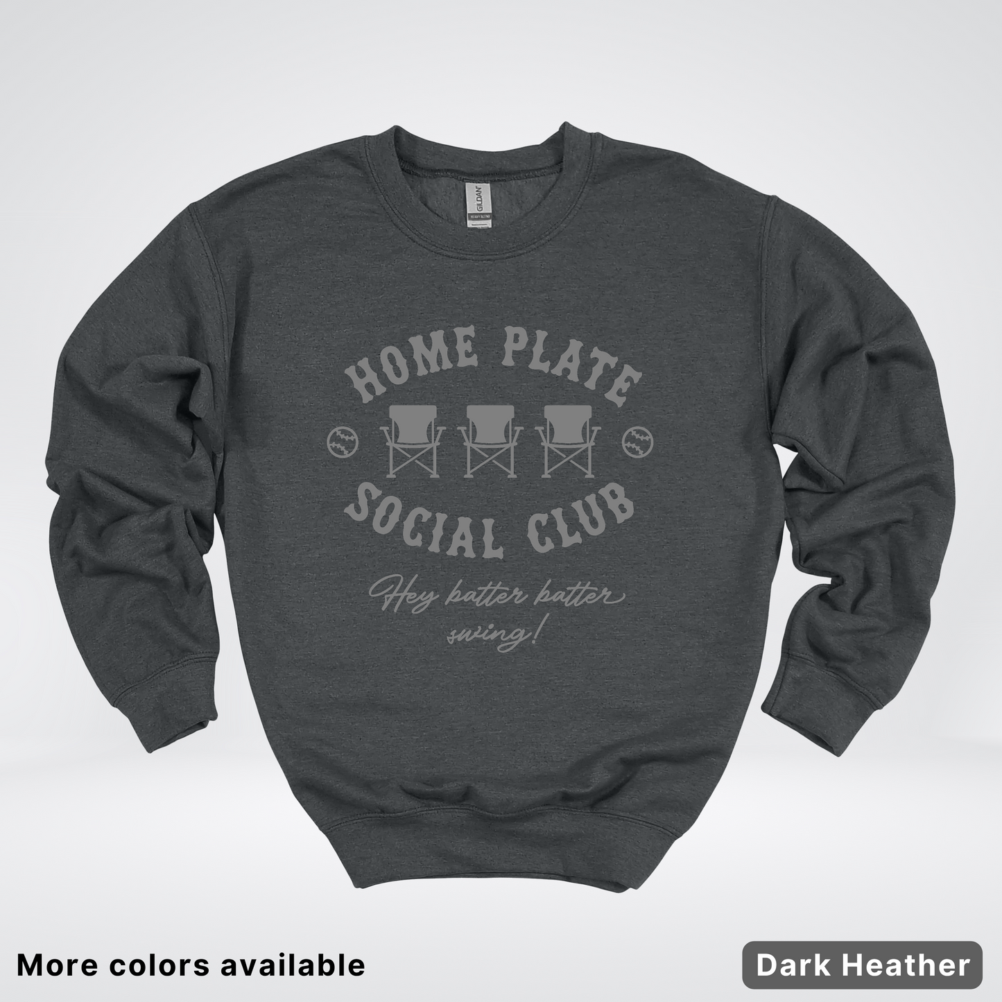 Home Plate Social Club – Gray Design - Crewneck