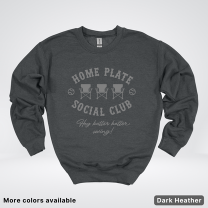 Home Plate Social Club – Gray Design - Crewneck