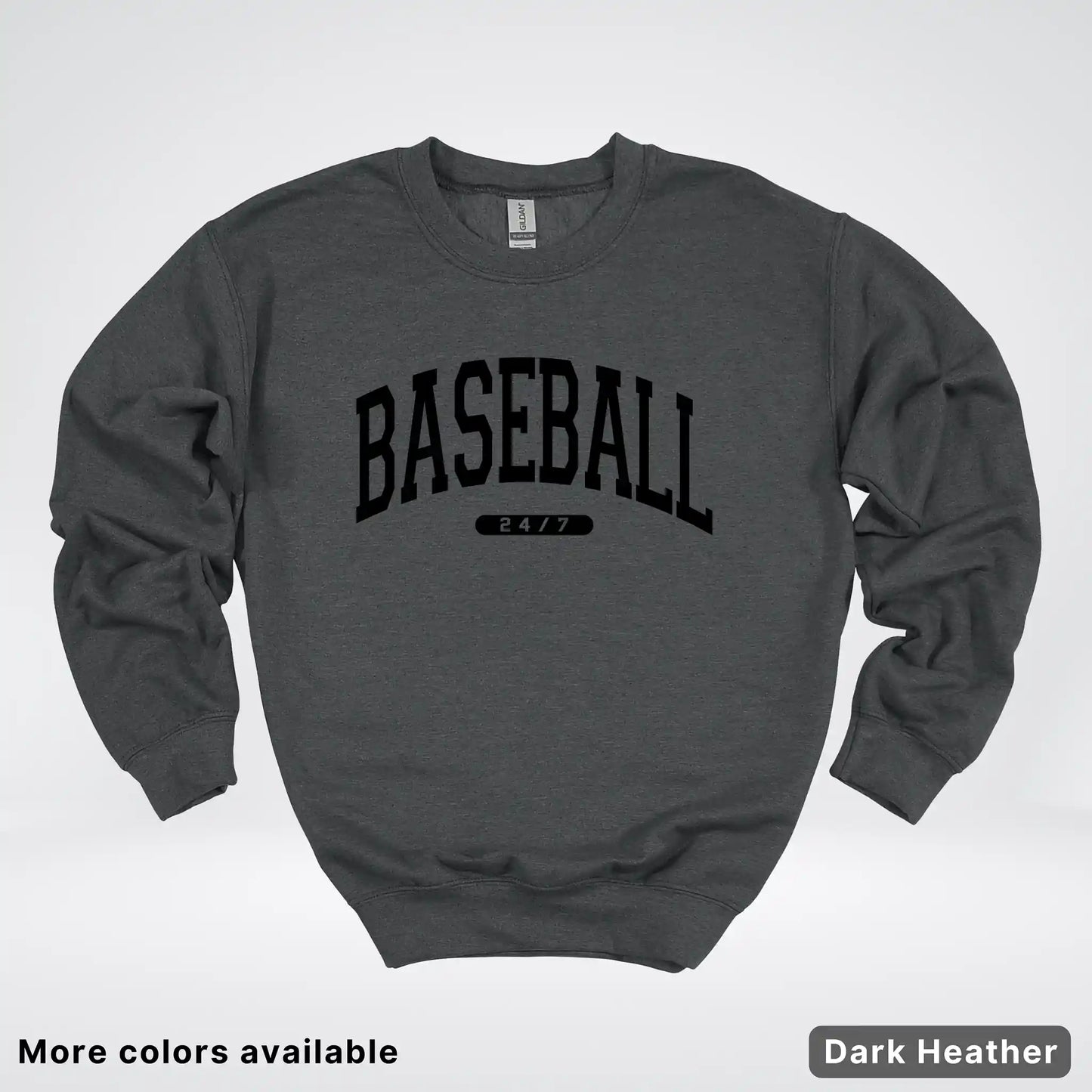 Baseball 24/7 – Black Design - Crewneck Sweatshirt