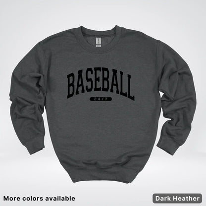Baseball 24/7 – Black Design - Crewneck Sweatshirt
