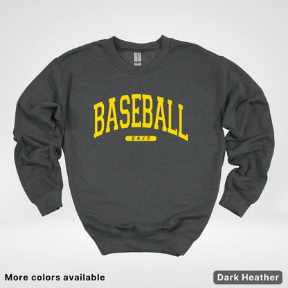 Baseball 24/7 – Gold Design - Crewneck Sweatshirt