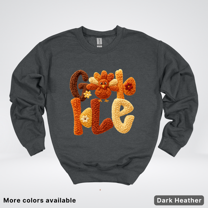 Gobble Crochet Turkey - Crewneck Sweatshirt