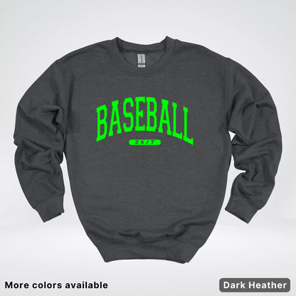 Baseball 24/7 – Green Design - Crewneck Sweatshirt