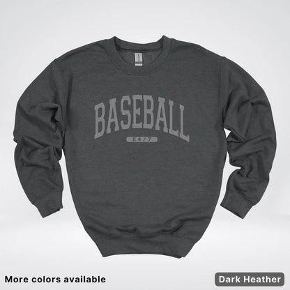 Baseball 24/7 – Gray Design - Crewneck Sweatshirt