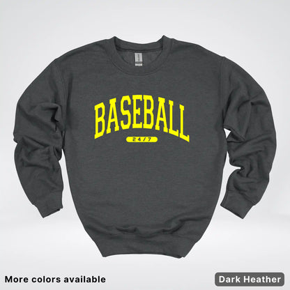 Baseball 24/7 – Yellow Design - Crewneck Sweatshirt