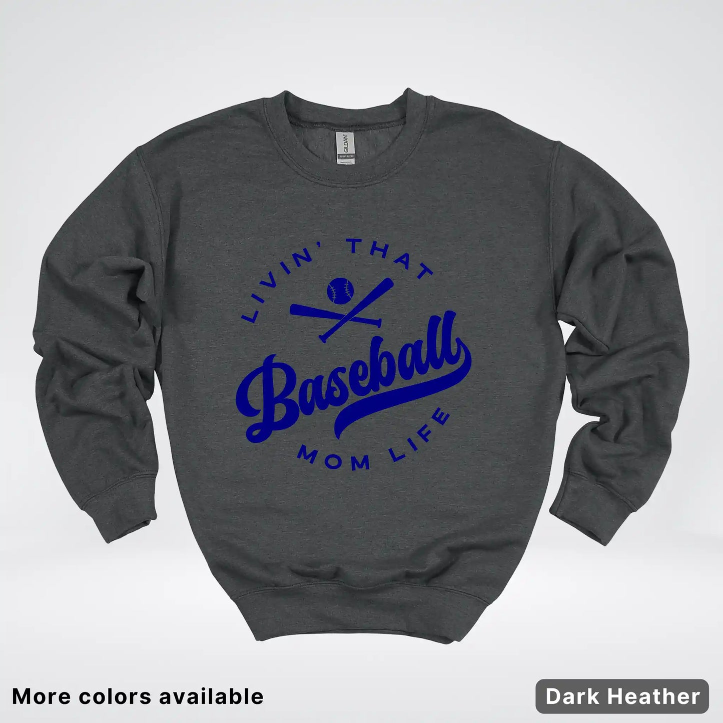 Livin' That Baseball Mom Life - Navy Design - Crewneck Sweatshirt