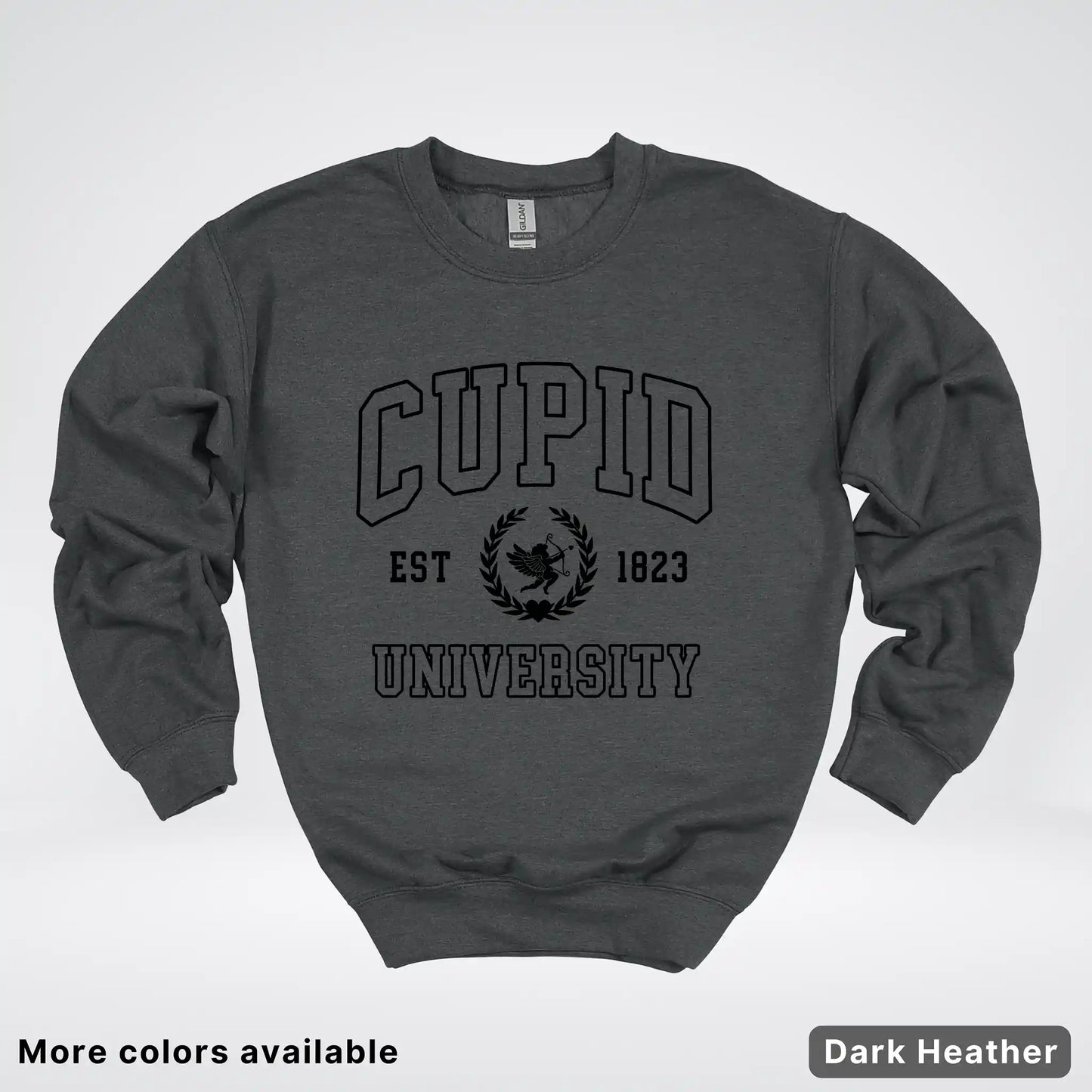 Cupid University Est 1823 - Black Design - Crewneck Sweatshirt