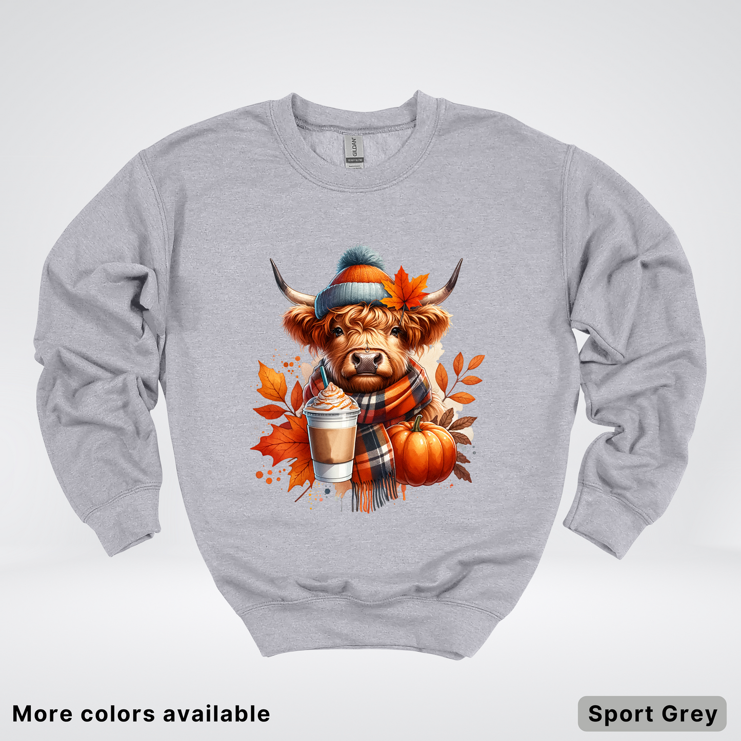 Fall Cow Cold Brew Coffee Pumpkin - Crewneck Sweatshirts