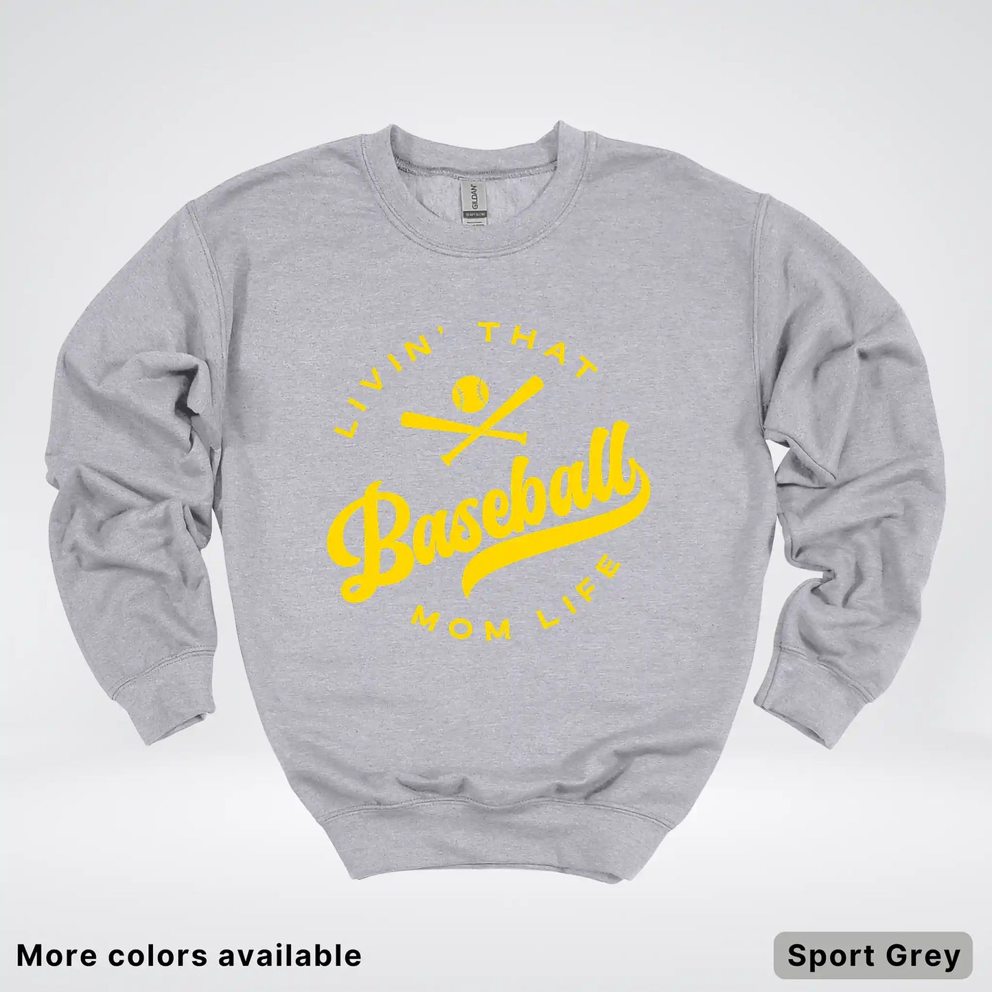 Livin' That Baseball Mom Life - Gold Design - Crewneck Sweatshirt