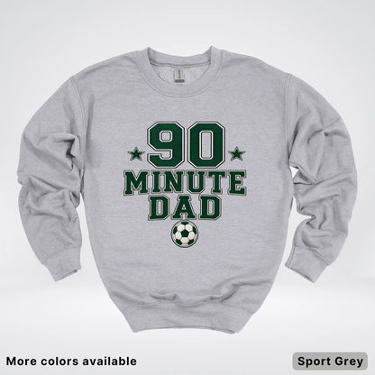 90 Minute Dad – Faux Embroidery Soccer Dad Crewneck Sweatshirt