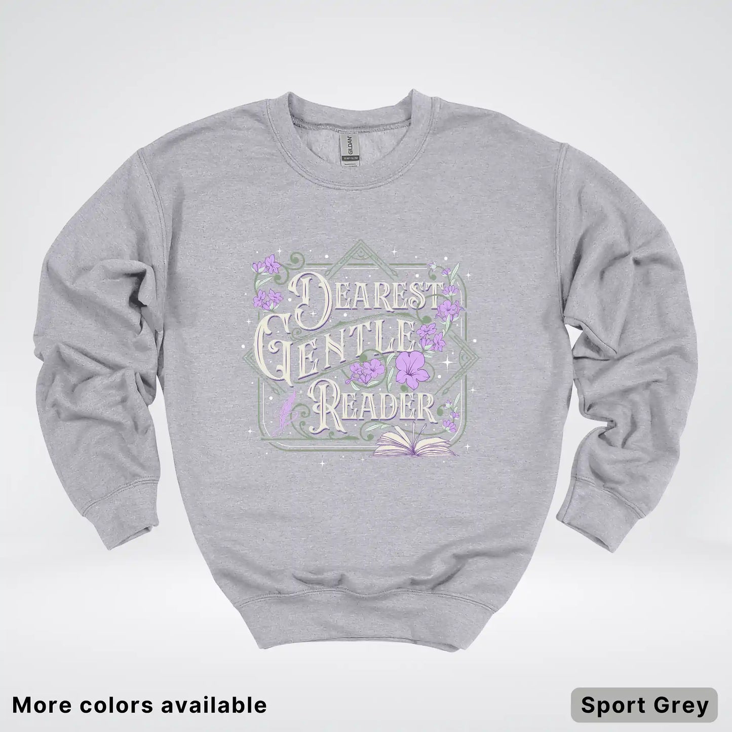 Dearest Gentle Reader – Vintage Floral Book Lover Graphic - Crewneck Sweatshirt