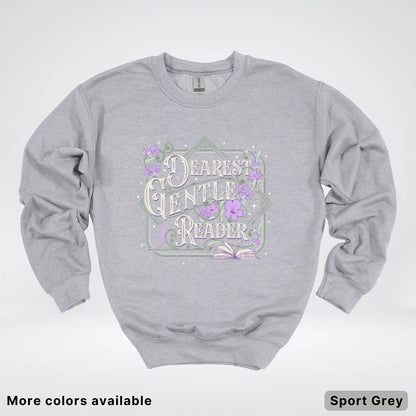 Dearest Gentle Reader – Vintage Floral Book Lover Graphic - Crewneck Sweatshirt