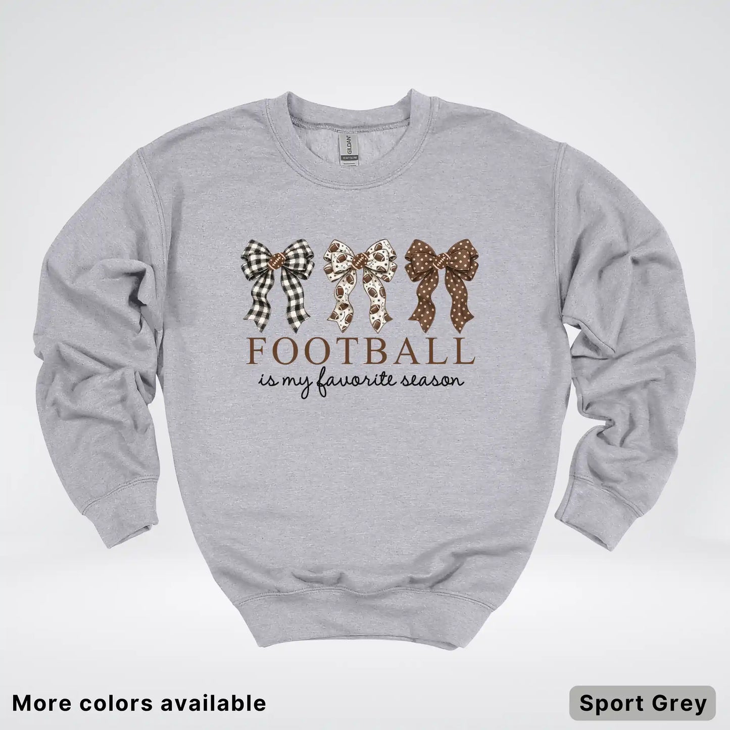 Football Is My Favorite Season – Game Day Bow - Crewneck Sweatshirt