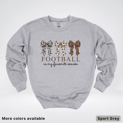 Football Is My Favorite Season – Game Day Bow - Crewneck Sweatshirt